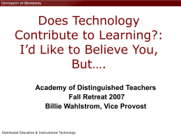Directions in E-Learning: Innovations in Curriculum
