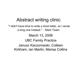 Abstract writing workshop