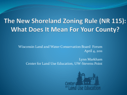 Shoreland Zoning Standards NR 115