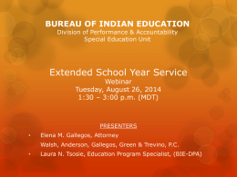 Extended School Year Service Webinar Tuesday, August 26