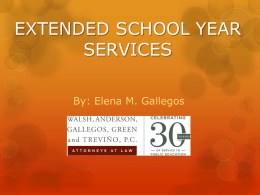 EXTENDED SCHOOL YEAR SERVICES