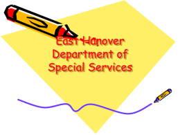 Special Education in 2010 - East Hanover School District