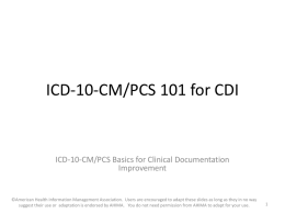 ICD-10-CM/PCS 101 for CDI