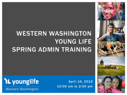 Western Washington Young Life Admin Training