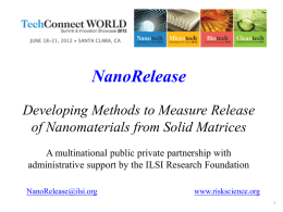 NanoRelease: Developing Methods to Measure Release of