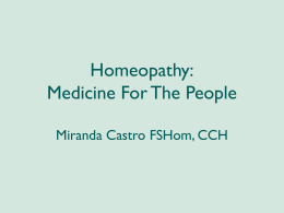 Basics of Homeopathy
