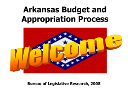 Arkansas Budget and Appropriation Process