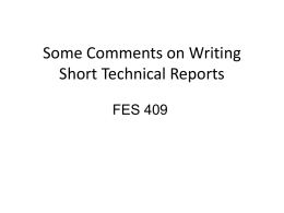 Writing Short Technical Reports