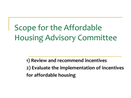 Best Practices in Affordable Housing