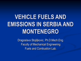 VEHICLE FUELS AND EMISSIONS IN SERBIA AND MONTENEGRO