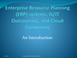 ERP, IS/IT Outsourcing, and Cloud Computing