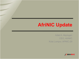 AfriNIC Update