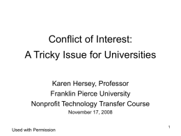 Conflict of Interest and the Nonprofit Organization