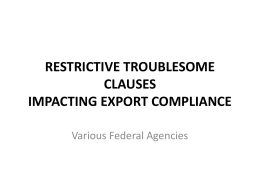TROUBLESOME CLAUSES IMPACTING EXPORT COMPLIANCE