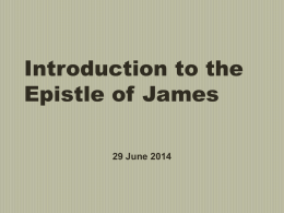 Intro to the Epistle of James