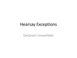 Hearsay Exceptions