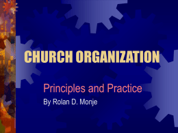 CHURCH ORGANIZATION - Add To Your Learning