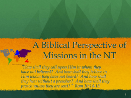 A Biblical Perspective of Missions