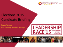 Elections 2015 Candidate Briefing