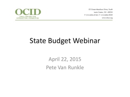 State Budget Webinar - Ohio Health Care Association