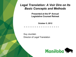 Legal Translation: A Voir Dire on its Basic Concepts and