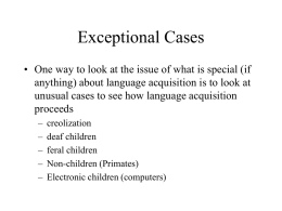 Exceptional Cases - University of Arkansas