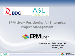 Presentation EPM Live Overview and Demo