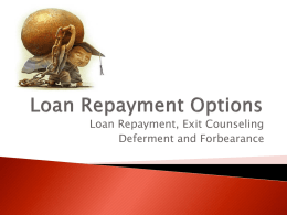 Loan Repayment Options - Appalachian School of Law