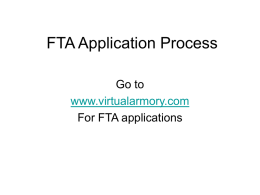 FTA Application Process - Arkansas Army National Guard