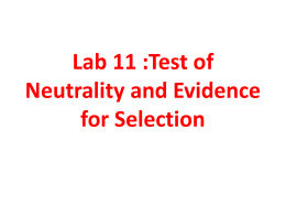Lab9 :Test of Neutrality and Evidence for Selection