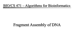 CS790 – Introduction to Bioinformatics