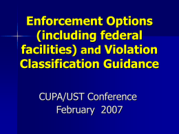 Federal Facilities & USTs