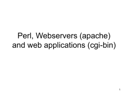 Perl, Webservers (apache) and web applications (cgi-bin)