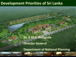 Development priorities of Sri Lanka