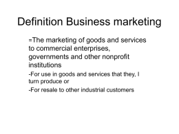 Definition Business marketing