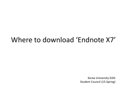 Where to ‘Endnote X7’