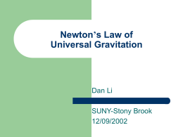 Universal Gravitation - Stony Brook University