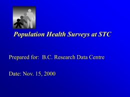 HEALTH STATISTICS - UBC Library Data Services