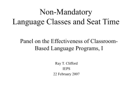 Non-Mandatory Language Classes and Seat Time