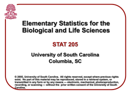 STAT 205 slides - University of South Carolina