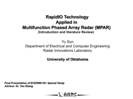 RapidIO technology Applied in Multifunction Phased Array