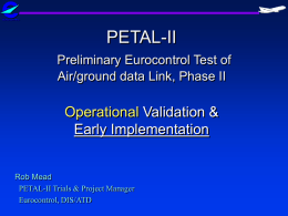 PETAL Preliminary Eurocontrol Test of Air/ground data Link