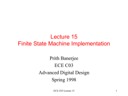Lecture 14 Finite State Machine Implementation