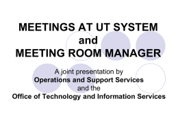 MEETING ROOM MANAGER - University of Texas System