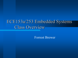 ECE253 Embedded Systems Class Overview