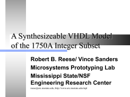 A Synthesizeable VHDL Model of the 1750A Integer Subset