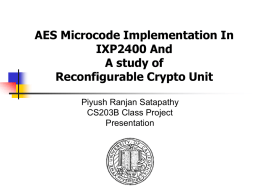 AES Microcode And Reconfigurable Crypto Unit