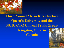 The Oxford Overview - NCIC Clinical Trials Group