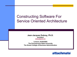 Constructing Software for Service Oriented Architecture