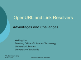 OpenURL and Link Resolver